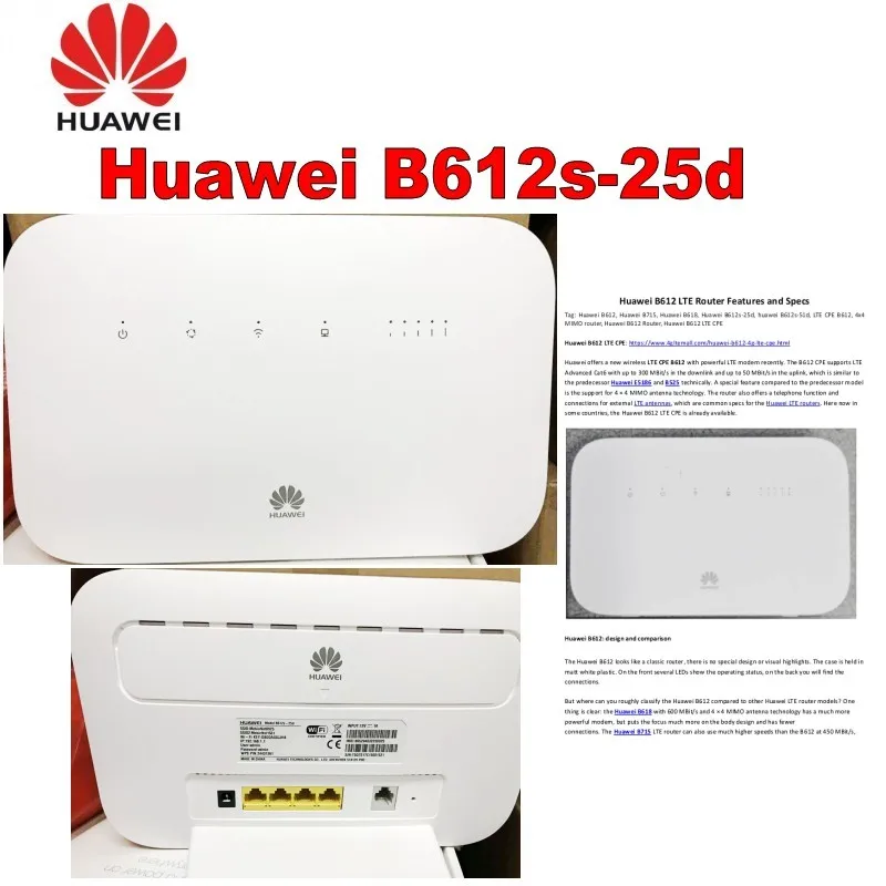 Партия 100 шт разблокированный Huawei B612 B612s 25d 4G LTE Cat.6 300Mbs CPE беспроводной