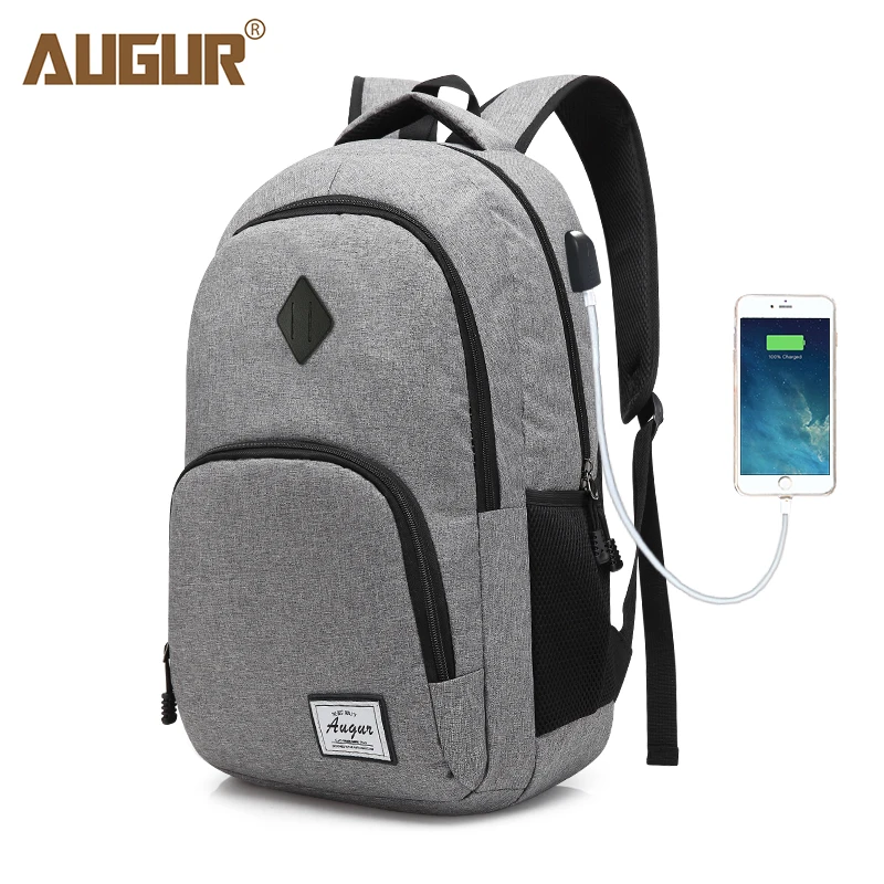 AUGUR новые мужские wo мужские рюкзаки с usb зарядкой, мужская повседневная сумка для путешествий, Подростковая школьная сумка для ноутбука