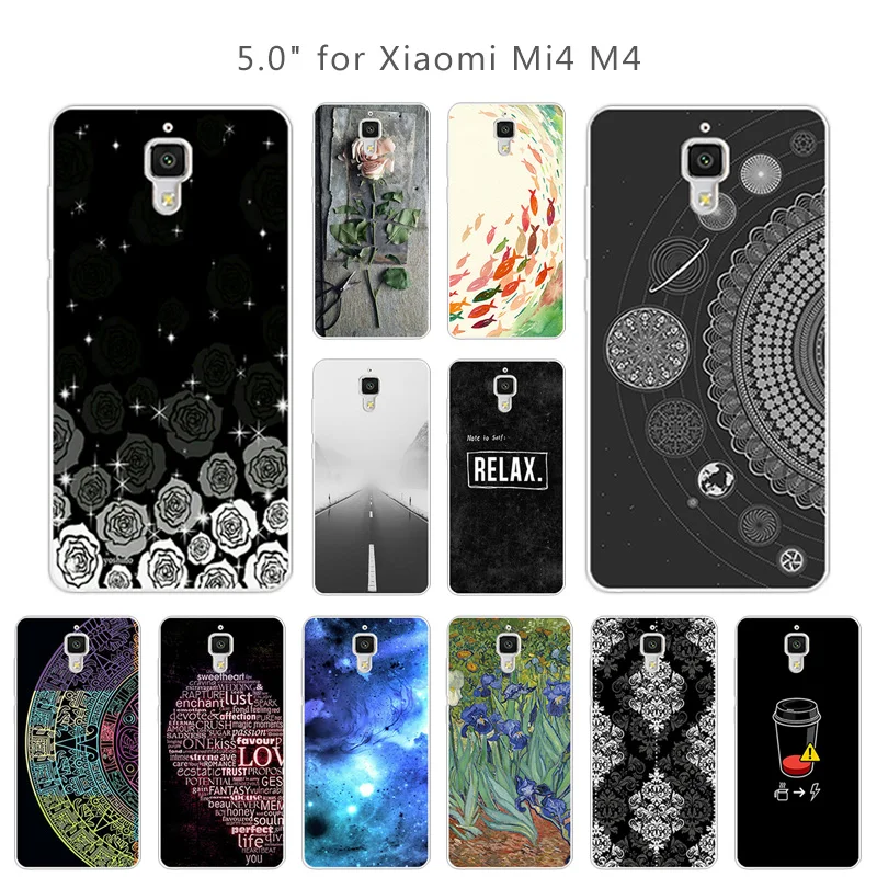 Soft Silicon for Xiaomi Mi4 Cases Customize Marbles Cover Mi 4 Funda Slim TPU Phone Bag M4 Protector Coque |