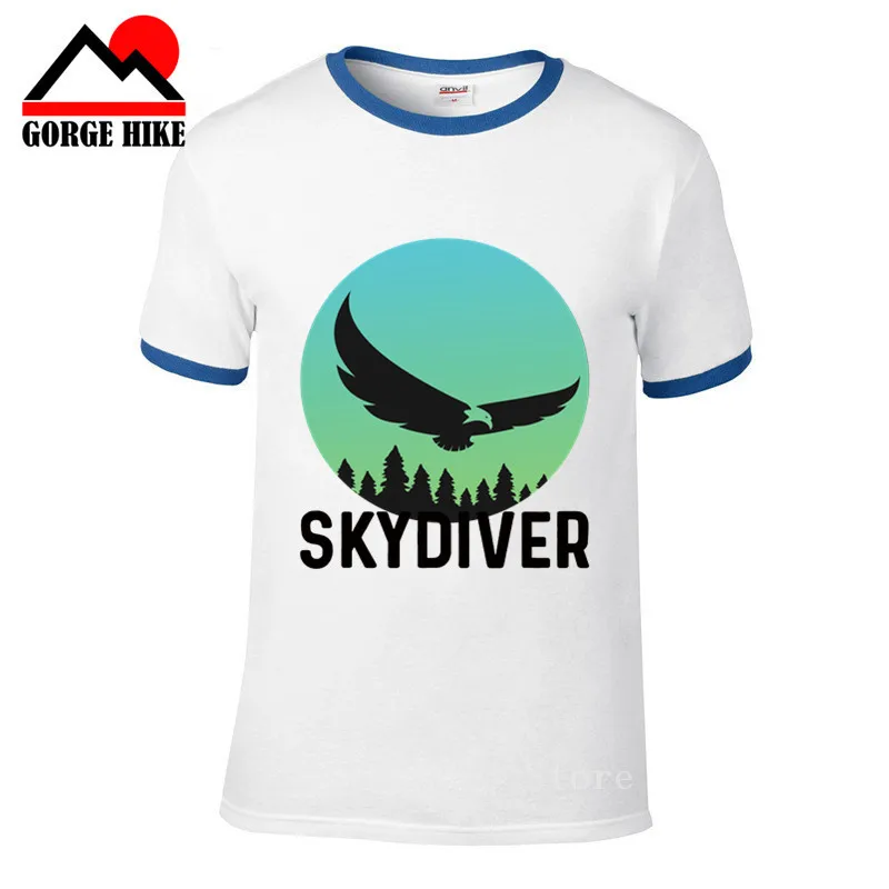 Skydiving Hawk Skydiver Футболки Прыжки с самолета Смешные орлиные глаза мужские крылышки