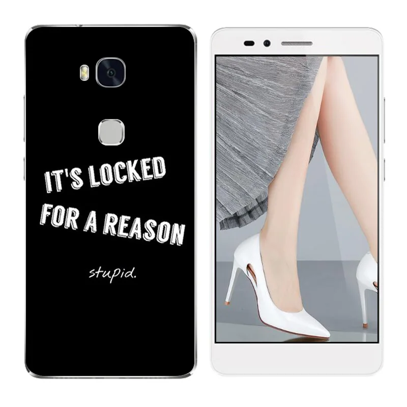 for Huawei Honor Play 5X / Black Letters Printing GR5 X5 KIW-TL00 KIW-TL00H Soft TPU Case |