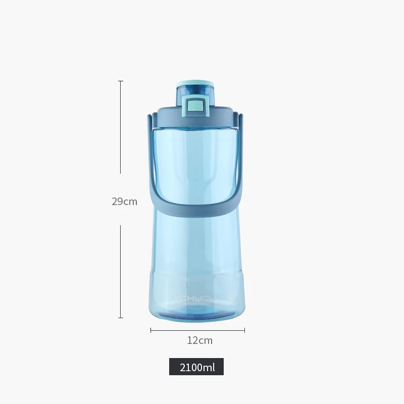 2100 мл большая емкость пластиковая Bpa бесплатная бутылка для воды портативная
