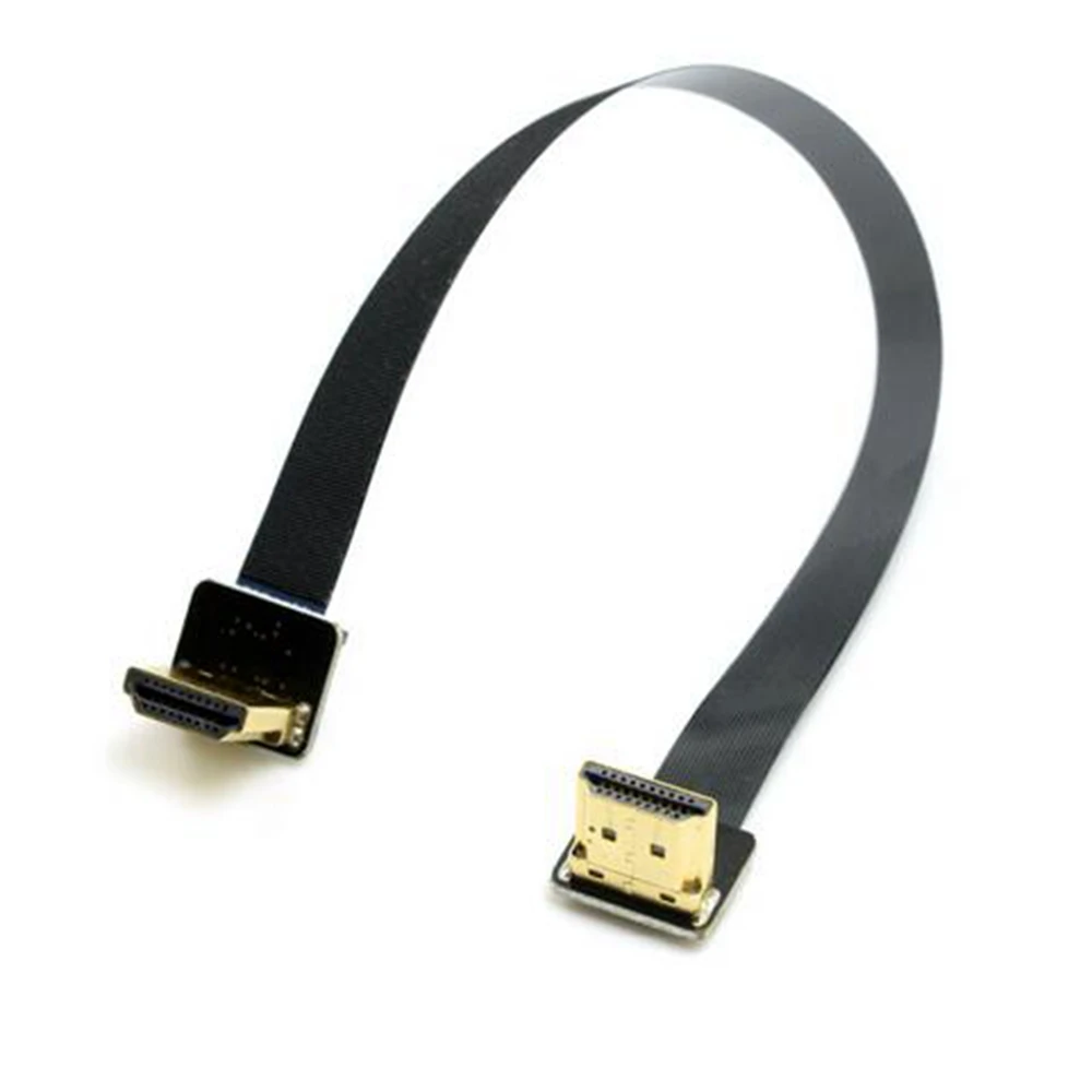 Плоский кабель FPC 100 шт. 0 2 м двойной под углом 90 градусов HDMI совместимый штекер для