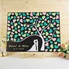 Трехмерная Свадебная Гостевая книга с деревом, индивидуальная Гостевая книга с именем и датой, Свадебная Гостевая книга в рустикальном стиле для невесты и жениха, силуэт