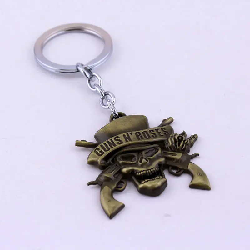 MQCHUN музыкальная группа GnR Guns N' Roses Death Logo брелок может дропшиппинг металлические