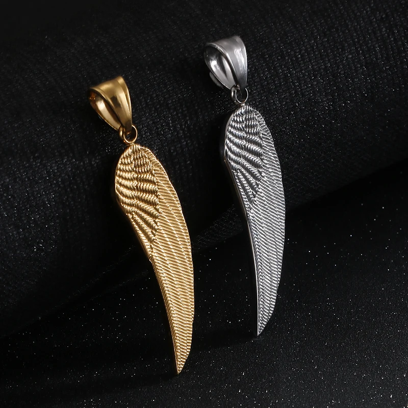 Kalen New Stainless Steel Pendant Necklaces For Men Gold/ Angel Wing Link Chain Chokers Male Women Jewelry Summer Gifts | Украшения и