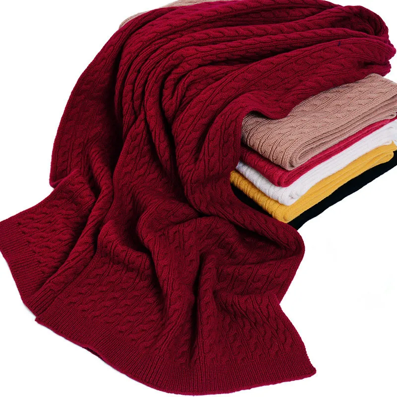 

100% мериносовая шерсть, вязаные женские модные толстые шарфы 35x180 см, цвет бордо, красный, розничная продажа оптом