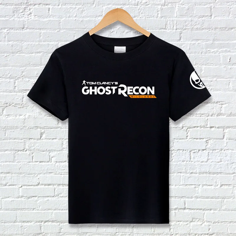Cosplaydiy игра том Clancy's Ghost Recon дикие земли футболки для взрослых мужчин с коротким рукавом o-образным вырезом хлопок тройники топ J5 - Цвет: Черный