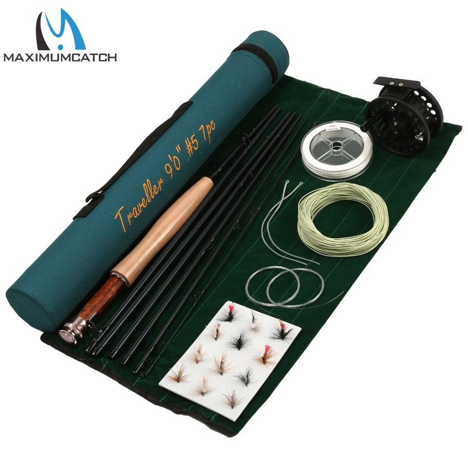 Комбинированный Fly Rod Maximumcatch из углеродного волокна 9 футов 5WT 7 шт. ALC 5/6WT WF5F Line