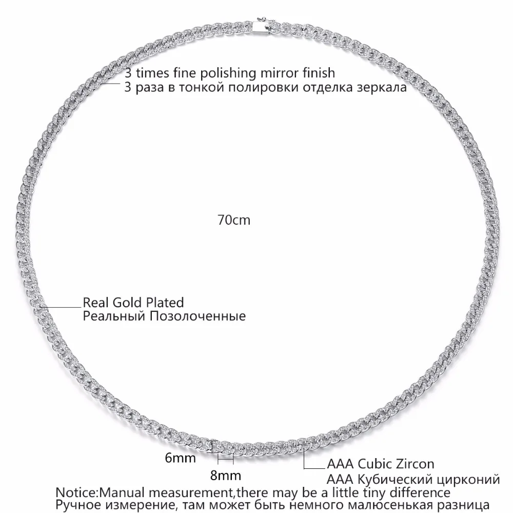 Длинное ожерелье LUOTEEMI популярное модное украшение из меди с фианитами для женщин