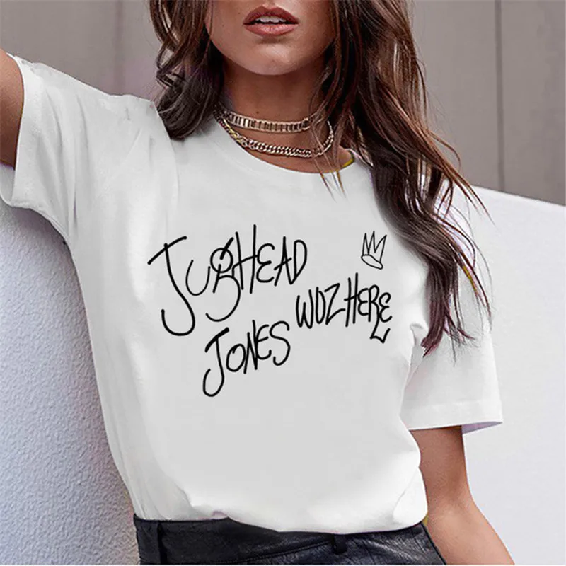 

LUSLOS Letter Graghic Riverdale T shirt Women summer Serpents Tees Pop's CHOCK'LIT SHOPPE print female t-shirt short sleeve tops