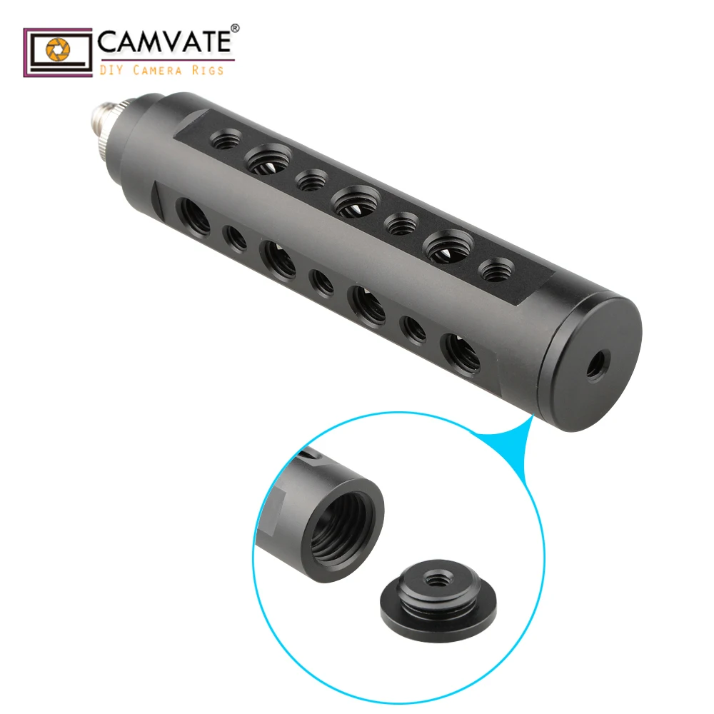

CAMVATE Aluminum Alloy Camera Handle Grip With 3/8" -16 Thread Head For Video/ Monitor/ Flash Light /Digital Cameras Camcorders
