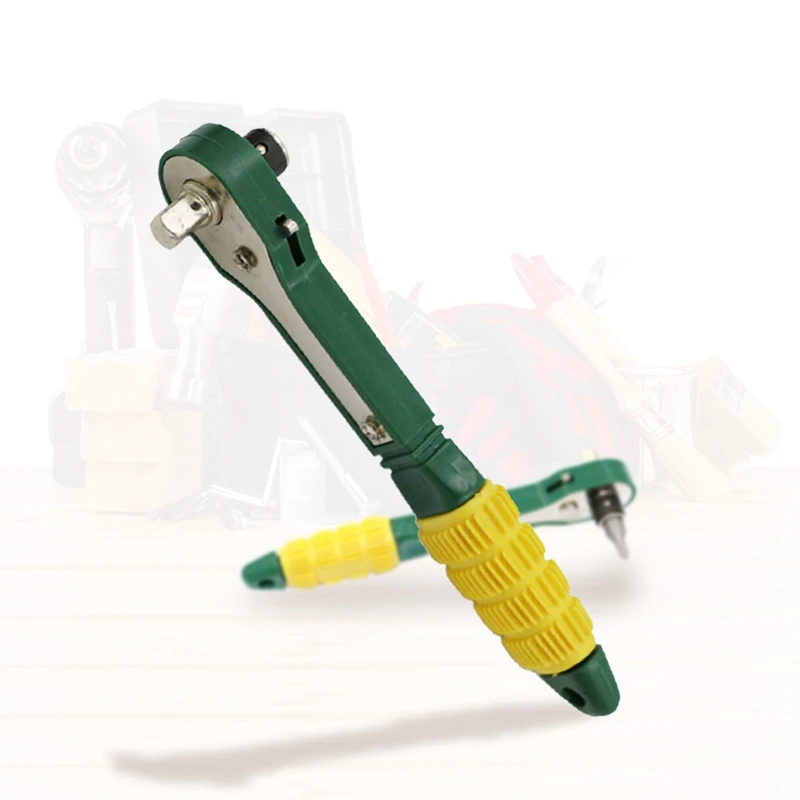 

Желто-зеленый мини-быстрый Трещоточный ключ 1/4 Бриз отвертка 6,35 быстрый и легкий рукав-желтый зеленый ключ Мини Быстрый трещотка