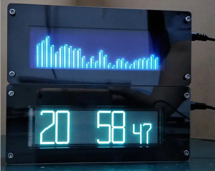 VFD FFT музыкальный индикатор спектра vfd часы дисплей VU метр экран аудио сигнал AUX для автомобиля Усилитель супер светодиодный o светодиодный