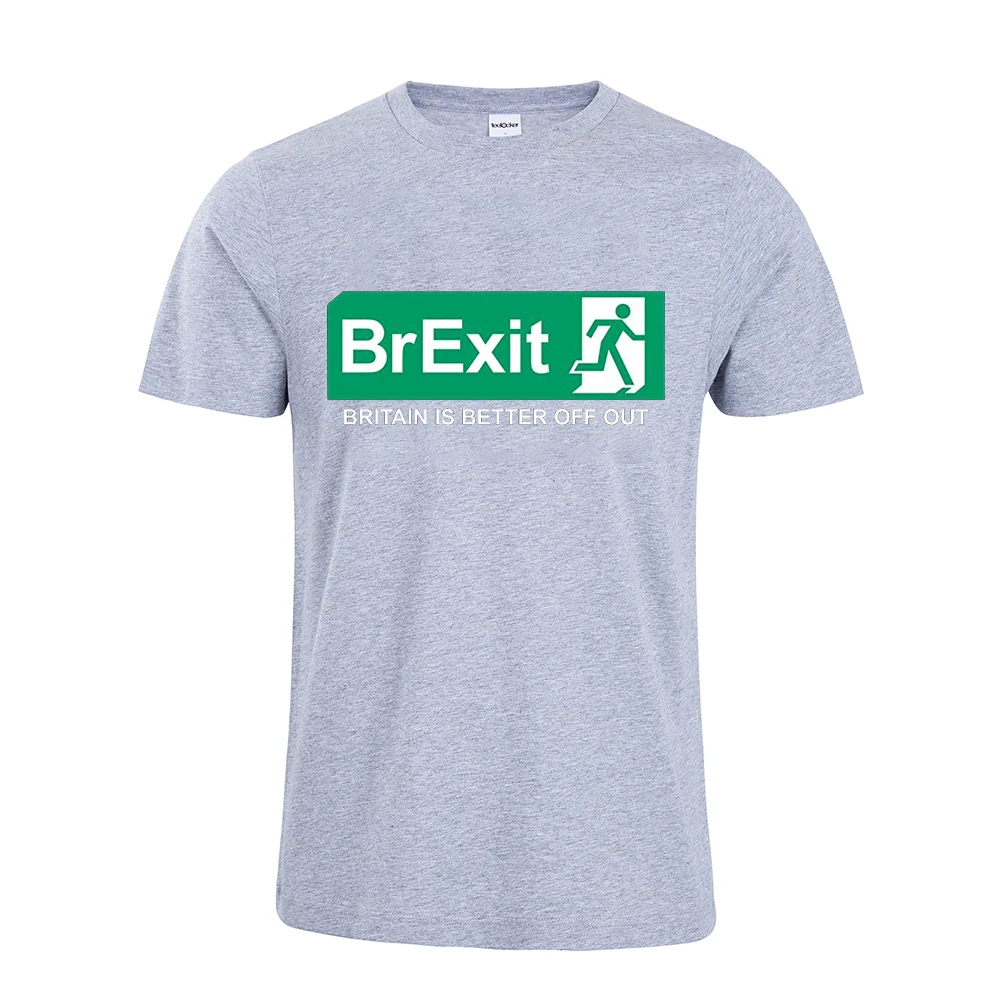 Одежда высшего качества из хлопка с овальным вырезом Brexit мужские Повседневное