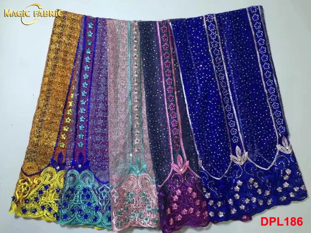 

High quality french tulle lace fabric with stones embroidered mesh net lace for making wedding dress DPL-186