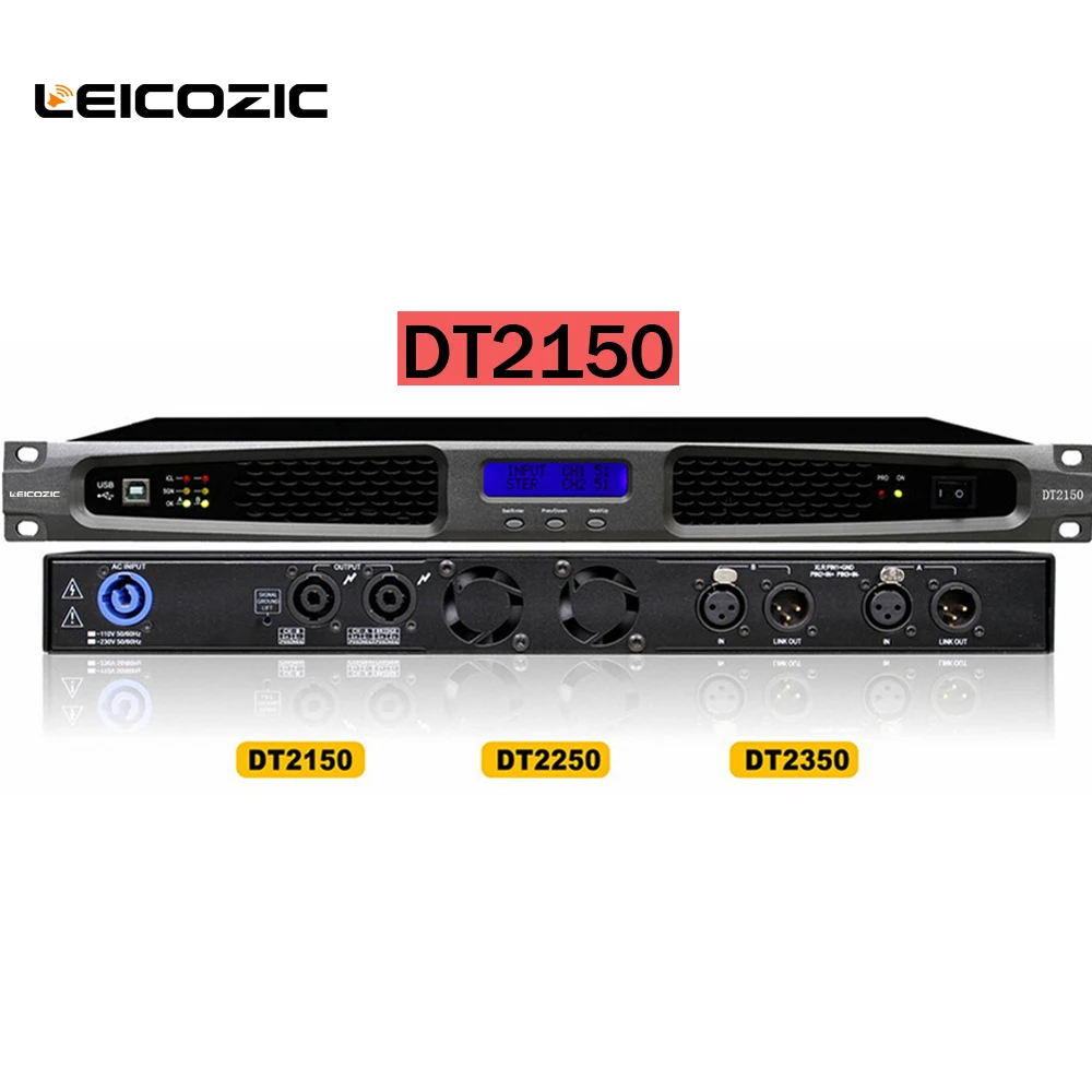 Leicozic DT2150 500 Вт усилитель класса d dsp мощности 2 канала 250 4 Ом RMS профессиональный