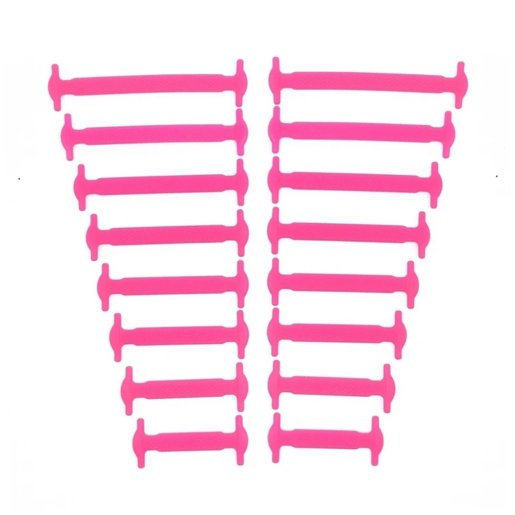 Pink SOBU бренд 16 шт./лот высокое качество силиконовые шнурки без галстука эластичные шнурки для обуви подходят ремень для женщин мужчин атлетические T104 - Цвет: Pink