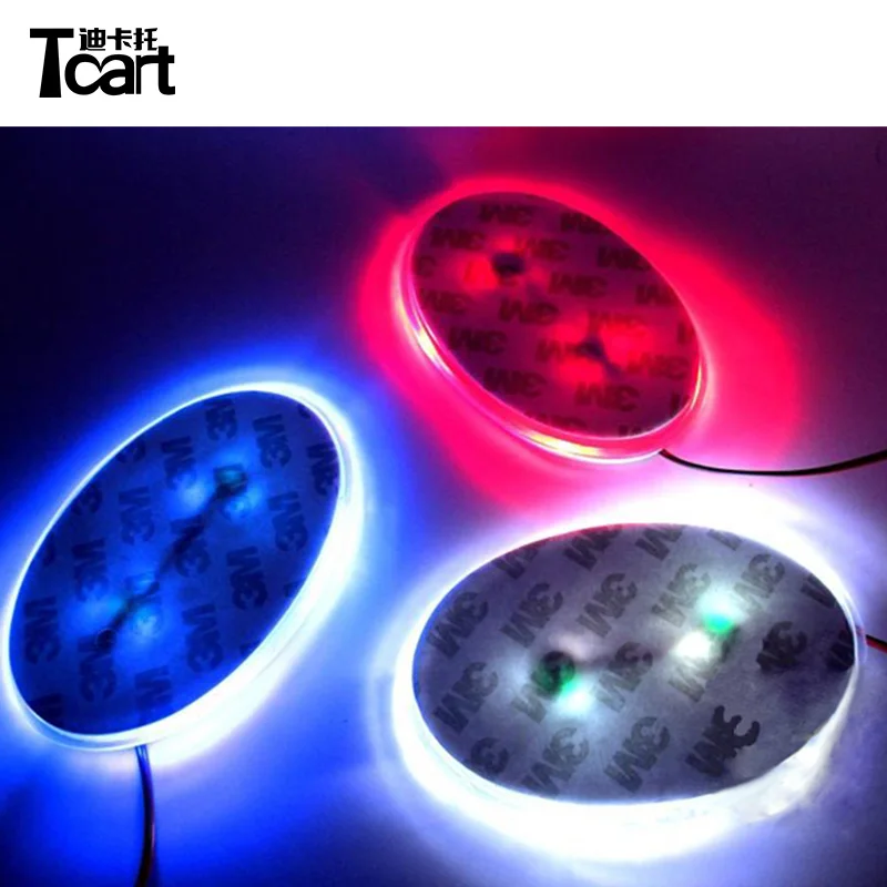 Tcart 1 комплект белый красный синий светодиод 12 В стайлинга автомобилей эмблема