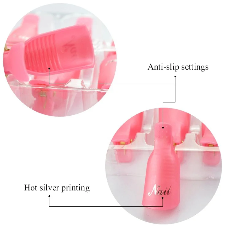 10 шт. Retorting пластик замачивания кепки удалить ногтей лак для клей съемный