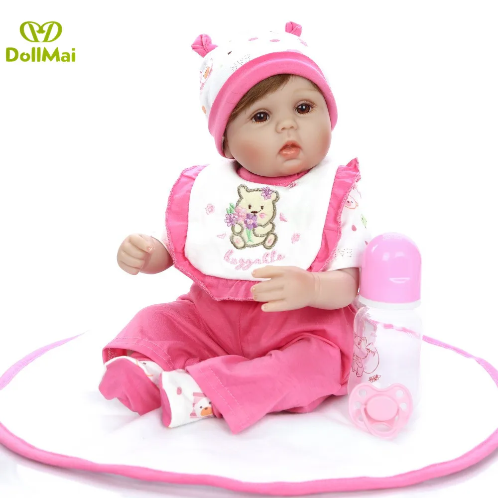 

DollMai reborn baby DollMai, реалистичные силиконовые куклы, 18 дюймов, 42 см