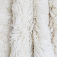 Vintage White Flokati Blanket Long Pile Thick Fur Curly Wool Backdrop Bean Bag Covering Wool Flokati Rug Baby Photography Prop