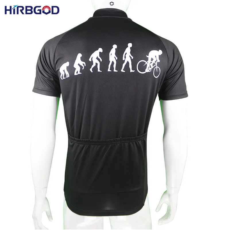 HIRBGOD мужские черные Evolution Велоспорт Джерси с коротким рукавом Дорожный