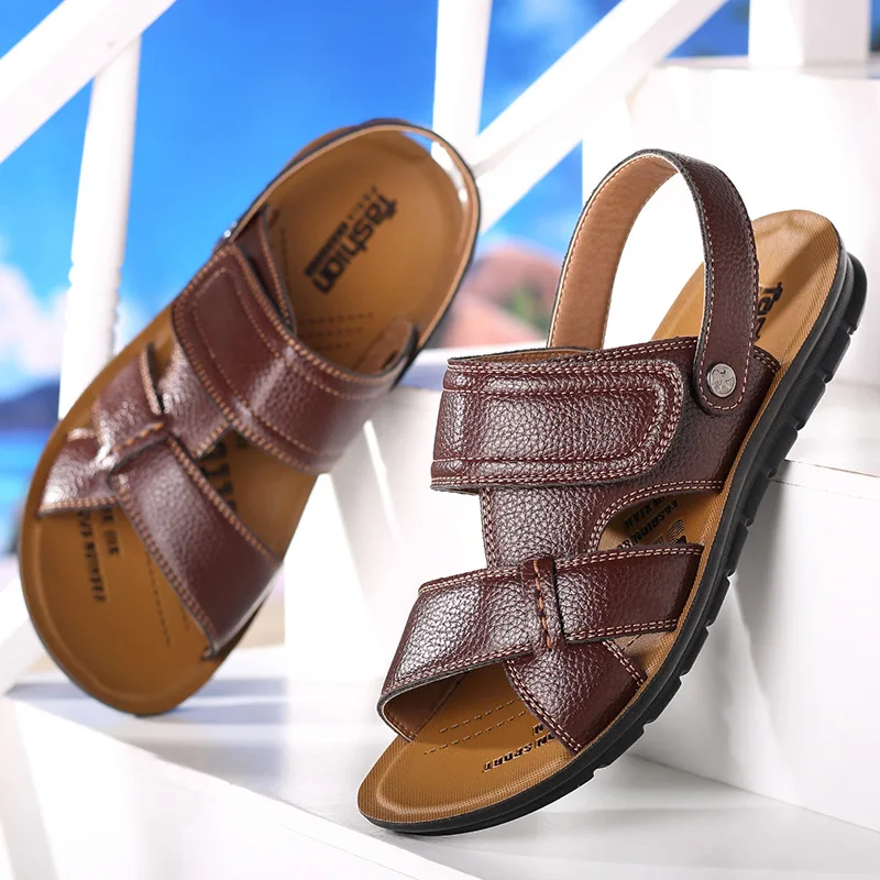 Men Sandals Breathable Casual Shoe Slip On Summer Slippers Male Shoes Sandalias Hombre Flats Gladiator Beach | Обувь