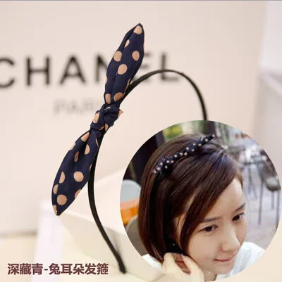 Free shipping checking hair ribbon bow stripes dot hoop head ornaments pearl marriage decoration Festival Gifts |