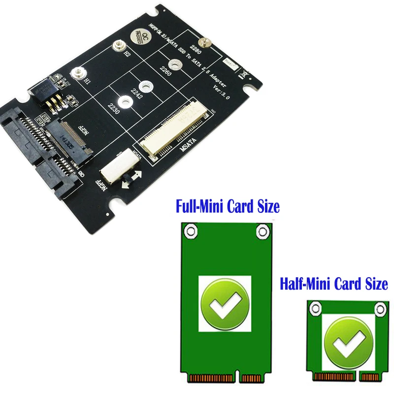 2018 Новый 2 в 1 комбинированный адаптер Mini PCI E M.2 NGFF SATA 3 0 III MSATA SSD оптовая продажа