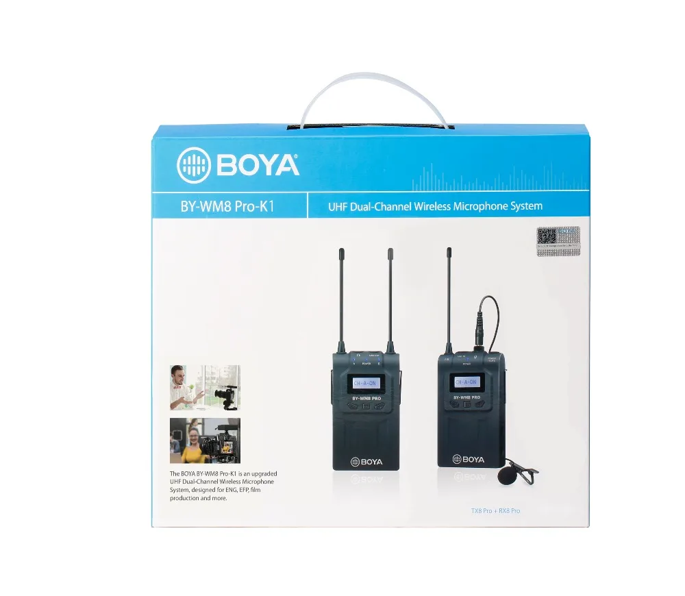 BOYA BY WM8 UHF двухканальный петличный беспроводной микрофон с ЖК экраном для камеры