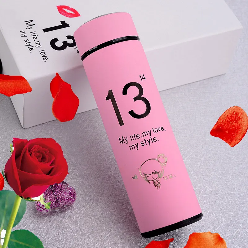 Pink 13 Модная термоизоляционная вакуумная колба из нержавеющей стали, термос, кофейная чашка, кружка с подарочной коробкой для влюбленных пар на День святого Валентина - Цвет: Pink 13