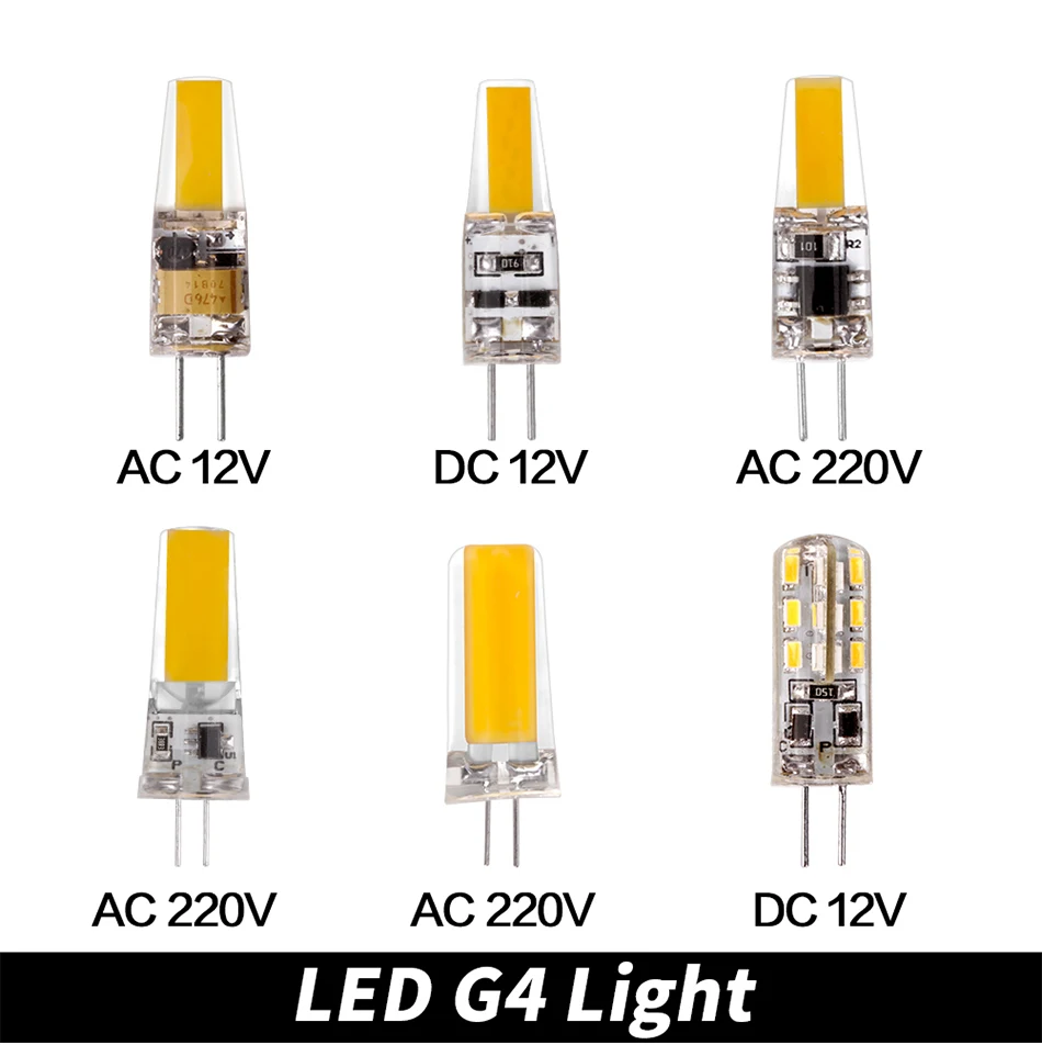 G4 G9 E14 Светодиодная лампа с затемнением освещения AC DC 12 В 220 В 3W 6 Вт 9 Вт COB SMD заменить галогенные лампы прожектор Bombillas люстра