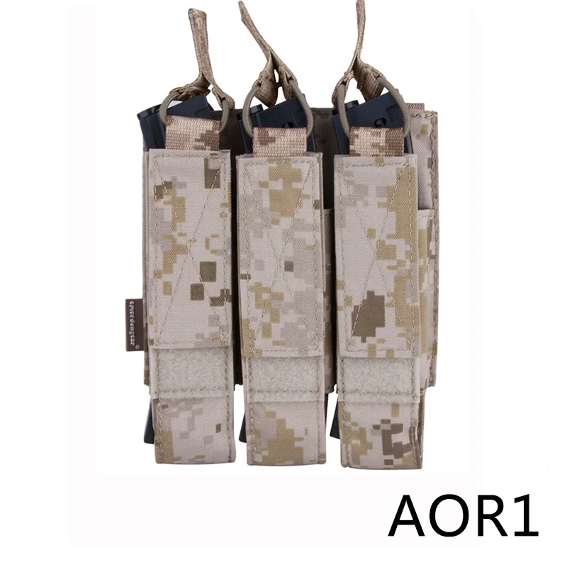 Emerson страйкбол Охота Тактический модульный MOLLE тройной Открытый Топ SMG Mag Чехол EmersonGear журнал Перевозчик для MP5/MP7/KRISS