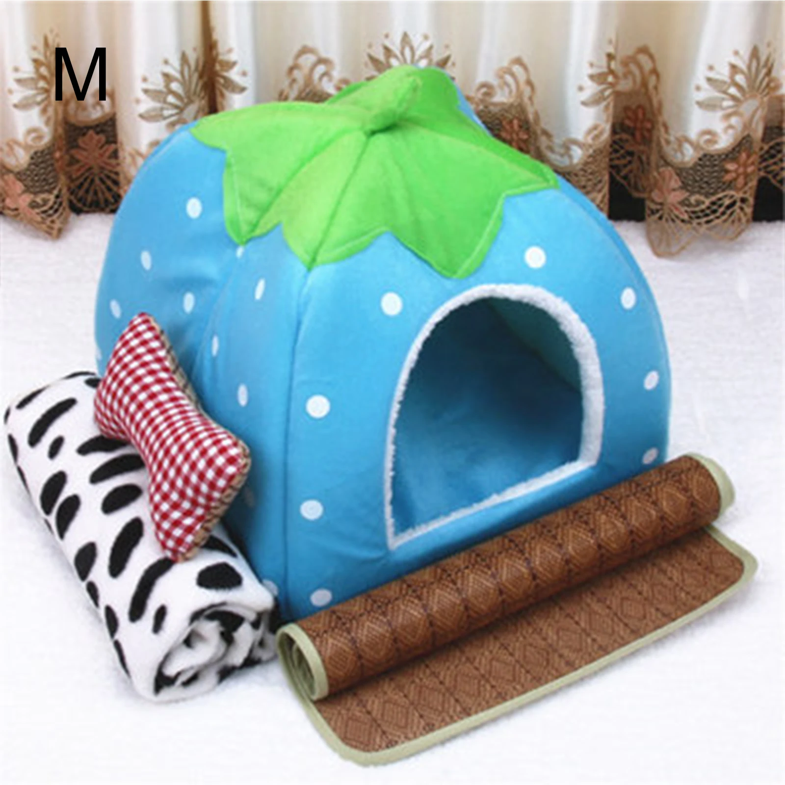 Мягкая Клубничная кровать для домашних питомцев собак кошек Конура Igloo Doggy модная