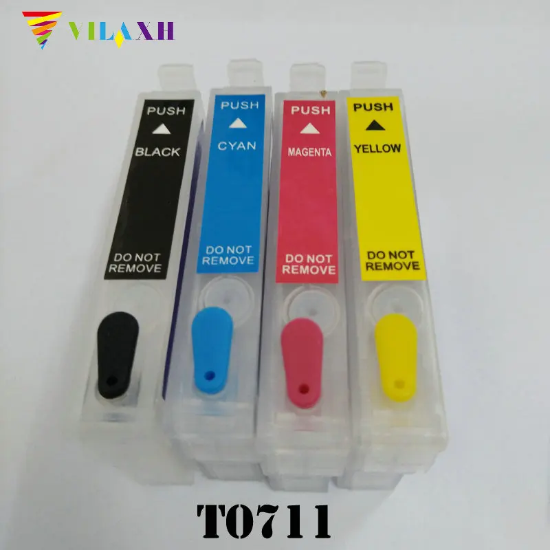 Многоразовый чернильный картридж vilaxh для Epson T0711 T0712 T0713 T0714 D78 D92 DX4000 DX4050 DX4400 DX4450 DX5000
