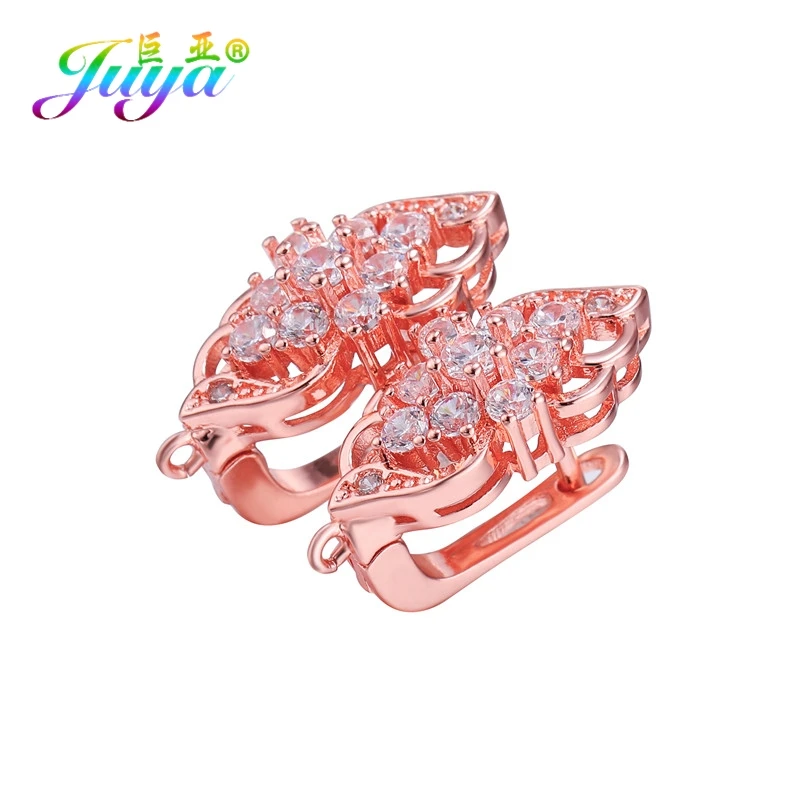 Rose Gold Juya, ручная работа, креативные Золотые/серебряные серьги, крючки, Застежка ручной работы, базовые серьги, застежки для женщин, модные серьги, сделай сам - Цвет: Rose Gold