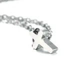 Простое Ожерелье с кулоном в виде креста, серебряный, розовый, золотой цвет, из нержавеющей стали, Маленькая подвеска в виде святых, верующих, католиков, ювелирные изделия для мужчин и женщин