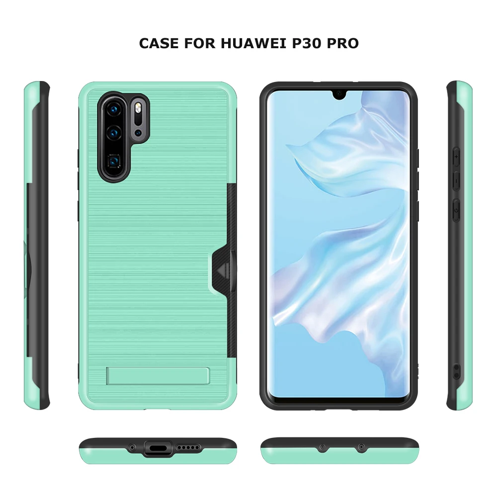 Гибридный чехол ChauLok Armor для Huawei P30 pro держатель кредитных карт прочная жесткая