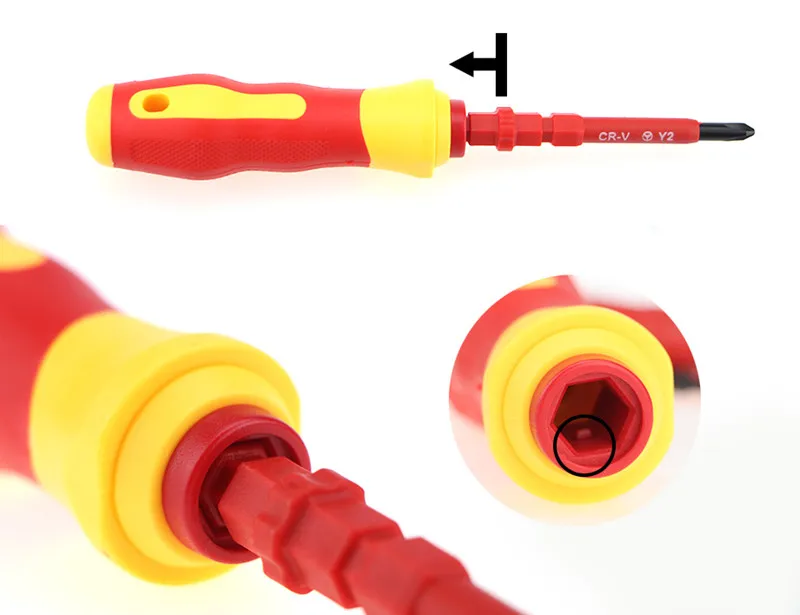 Набор из 14 магнитных отверток с двойными головками под слот/гекс/Филипс/треугольник для бытовых инструментов.