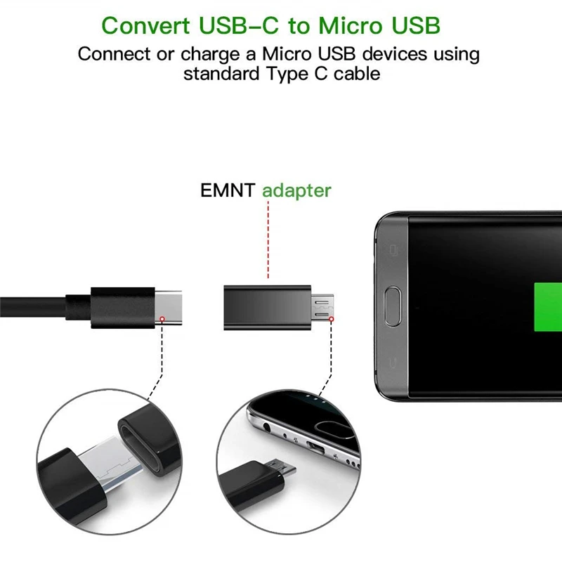 Адаптер SIANCS Mini Type C Женский на Micro USB Мужской внешний разъем для зарядного