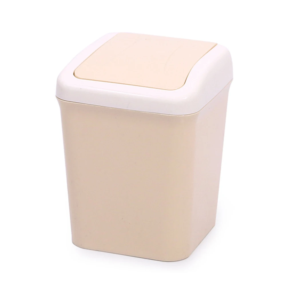 beige-Square 1 шт. милый мини мусорный ящик для дома, офиса, ванной, мусорный бак для мусора на столе, коробка, Настольная мусорный ящик, баррель для мелочей, ящик для хранения - Цвет: beige-Square