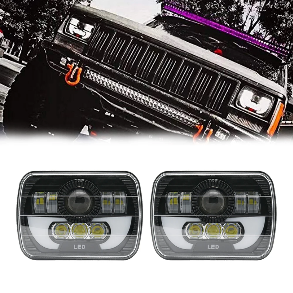 5x" 6x7 дюймов дальнего света с Hi/Lo луч DRL для Jeep Wrangler YJ Cherokee XJ Comanche MJ квадратный грузовик светодиодный фара