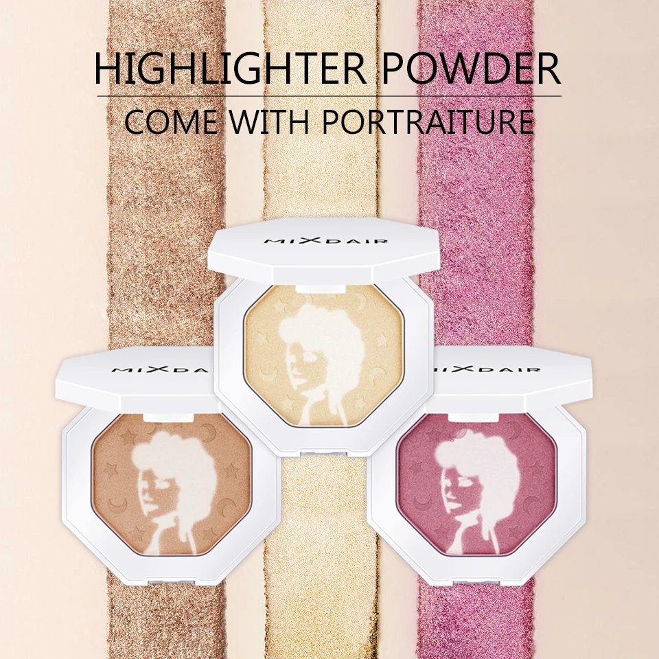 MIXDAIR Shimmer highlighter палитра пудры светящийся набор 2 цвета в 1 лицо составлять Контур бронзатор осветитель лица и глаз изюминка