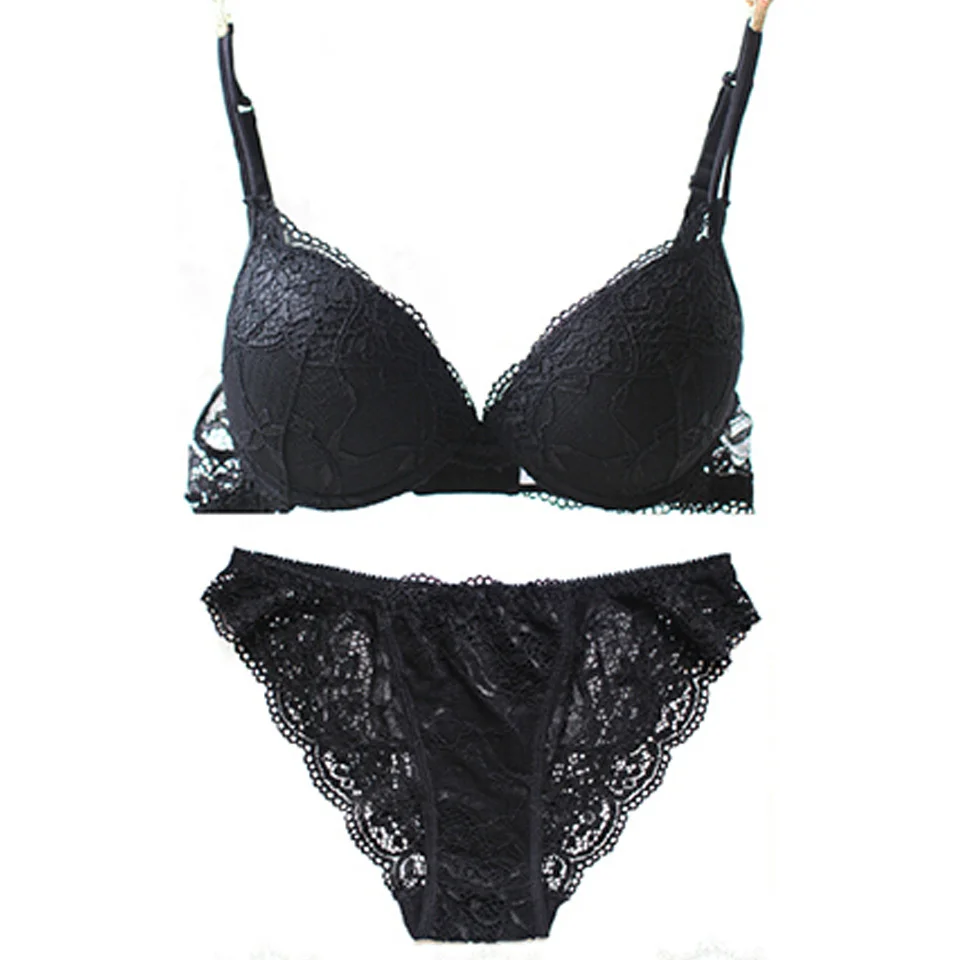 Женский комплект нижнего белья пуш-ап с бюстгальтером глубоким v-образным