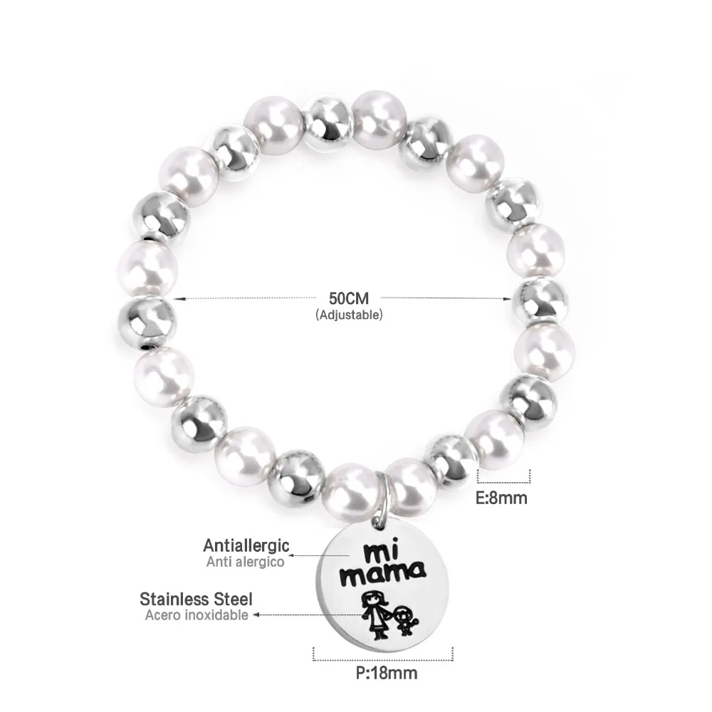 Роскошная сталь подарок для матери ювелирный браслет из нержавеющей стали с