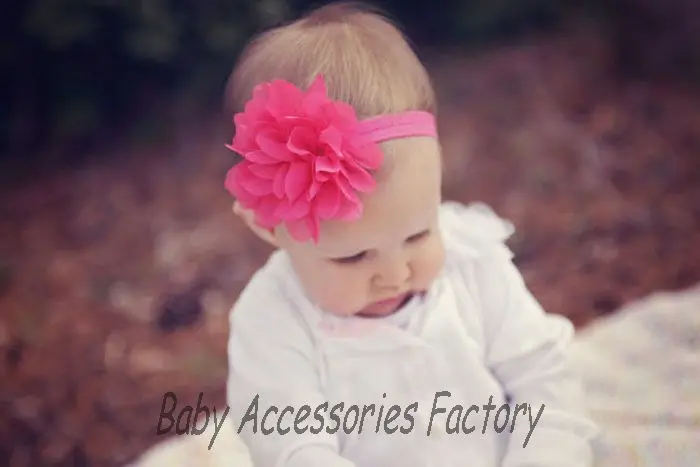 (2 шт./лот) повязка на голову для девочек с 4 ''шифоновым тюлевым цветком