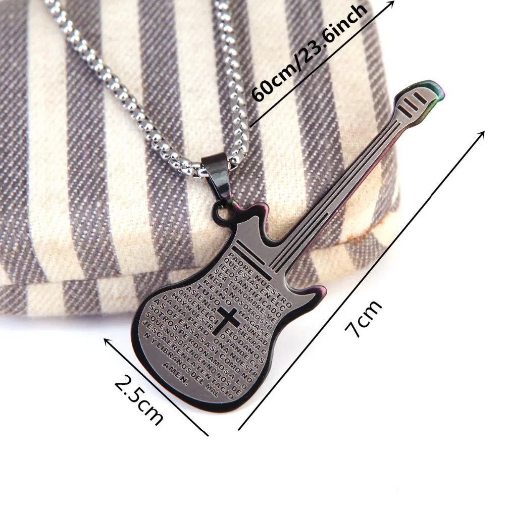 Ожерелья гитара с изображением Иисуса религиозного из Библии кулон ювелирные