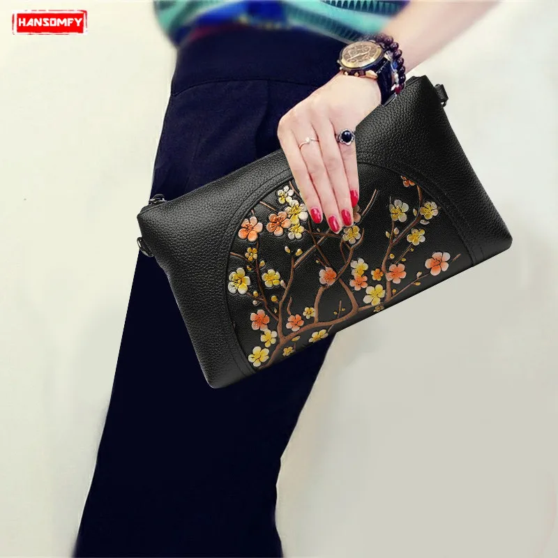 Новая женская сумка-клатч модная мягкая сумка из натуральной кожи Повседневная