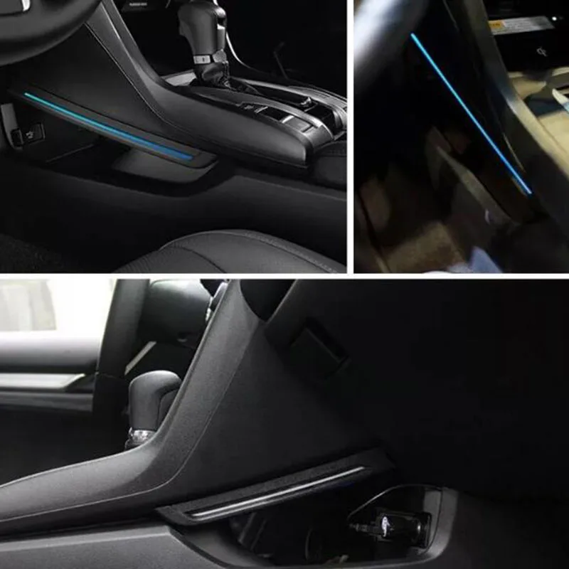 Светсветильник льник для салона Honda Civic 2016 2018 голубой и красный цвета